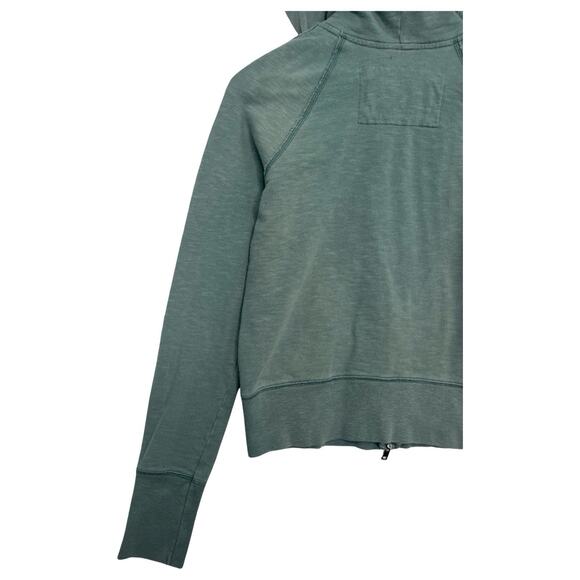 Vintage Abercrombie Fitch Womens Large Green Hoodie Full Zip Spell Out Retro Y2K - Picture 10 of 14